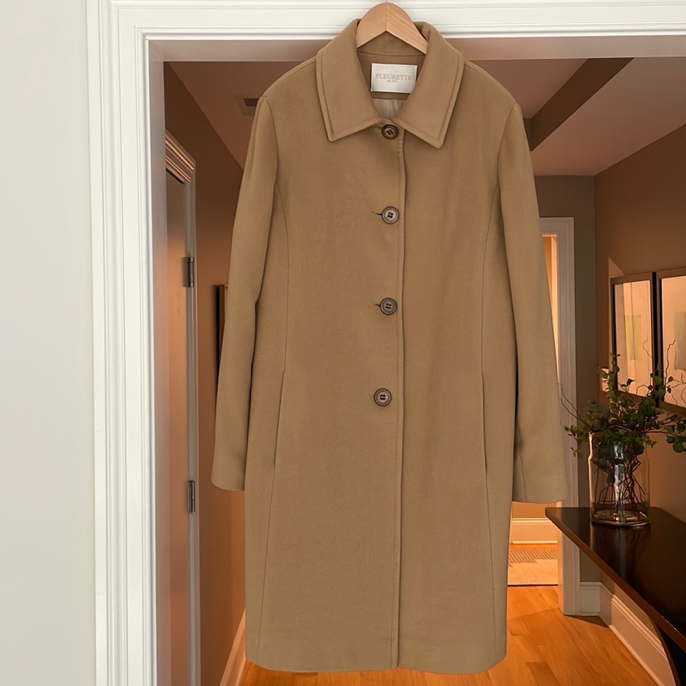Fleurette cashmere and wool coat in camel